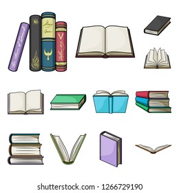 Vector illustration of library and textbook logo. Set of library and school stock vector illustration.