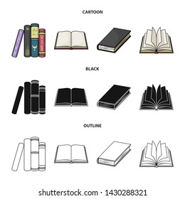 Vector illustration of library and textbook logo. Collection of library and school stock vector illustration.