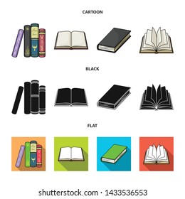 Vector illustration of library and textbook logo. Set of library and school stock symbol for web.