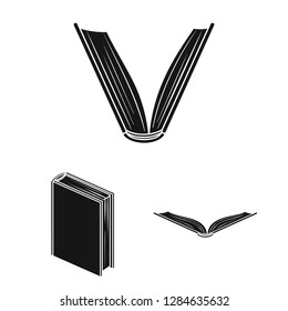 Vector illustration of library and textbook sign. Collection of library and school stock vector illustration.