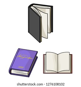 Vector illustration of library and textbook symbol. Set of library and school stock vector illustration.