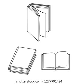Vector illustration of library and textbook symbol. Set of library and school vector icon for stock.