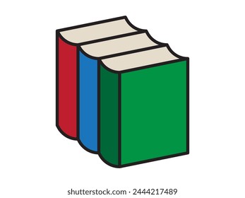 Vector illustration of a library theme icon with books arranged on shelves
