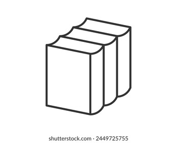 Vector illustration of a library theme icon with books arranged on shelves