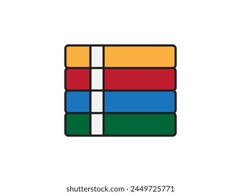 Vector illustration of a library theme icon with books arranged on shelves