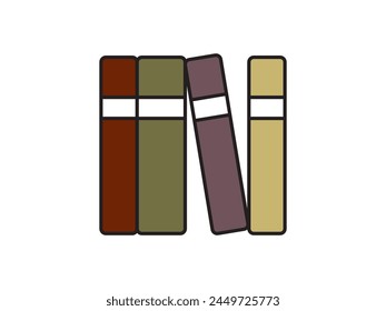 Vector illustration of a library theme icon with books arranged on shelves