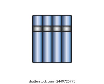 Vector illustration of a library theme icon with books arranged on shelves