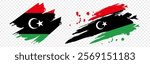 Vector illustration of Libya flag in brush stroke effect on transparent background