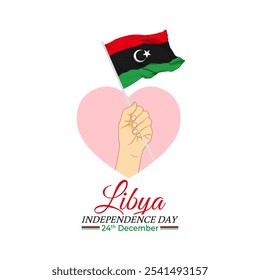 Vector illustration of Libya Independence Day social media template