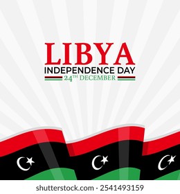 Vector illustration of Libya Independence Day social media template