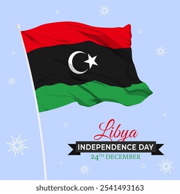Vector illustration of Libya Independence Day social media template