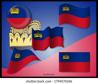 Ilustración vectorial de la bandera de liechtenstein para varios eventos relacionados