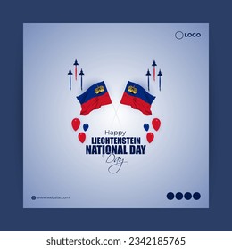 Vector illustration of Liechtenstein National Day social media story feed template