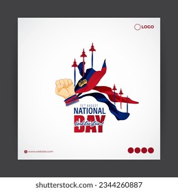 Vector illustration of Liechtenstein National Day social media story feed template