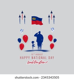 Vector illustration of Liechtenstein National Day social media story feed template