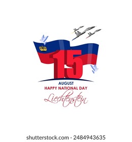 Vector illustration of Liechtenstein National Day social media feed template