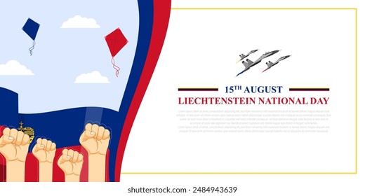 Vector illustration of Liechtenstein National Day social media feed template