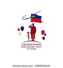 Vector illustration of Liechtenstein National Day social media feed template
