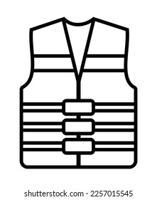 Vektorgrafik von Lebensjacke-Symbol im Strichformat auf weißem Hintergrund