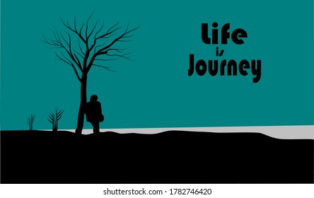 vector illustration of life is a journey