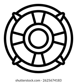 Vector illustration of a lifebuoy in a bold line art style, isolated on white