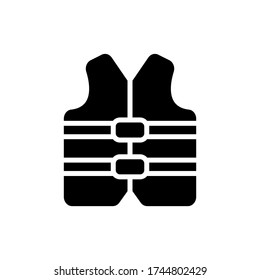 Vector illustration of lifesaver for helping people icon or logo use black color and glyph design style