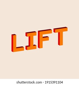 vector illustration of lift logo with isometric style.