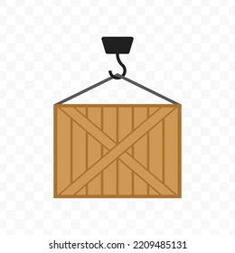 Vector Illustration Of Lifting Box Icon Sign And Symbol. Colored Icons For Website Design .Simple Design On Transparent Background (PNG).