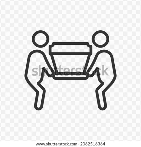 Vector illustration of lifting the coffin icon in dark color and transparent background(png).