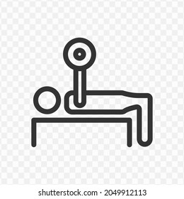 Vector illustration of lifting weights icon in dark color and transparent background(png).