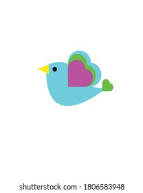 Vector illustration of a light blue bird