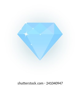 Vector illustration of light blue diamond