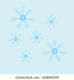 Vector illustration of a light blue ice flower graphic