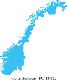 vector illustration of Light blue map of Norway