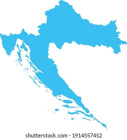 vector illustration of Light blue map of Croatia