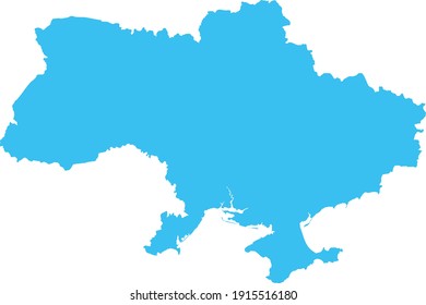 vector illustration of Light blue map of Ukraine