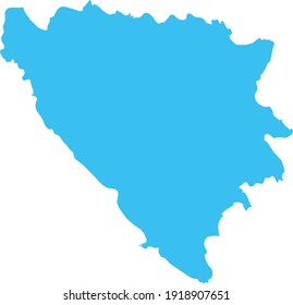 vector illustration of Light blue map of Bosnia and Herzegovina 