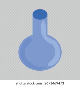 Ilustración vectorial de un jarrón redondo azul claro con un cuello alto. Perfecto para el diseño de interiores moderno, decoración, impresión y proyectos creativos.
