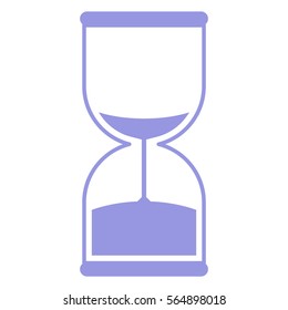 Ilustración vectorial con el icono del temporizador de arena azul claro

