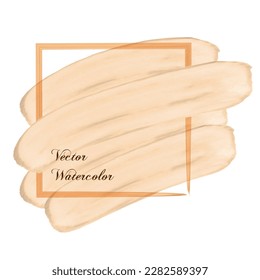 Vector illustration of a light brown logo for business cards. watercolor hand drawn elements