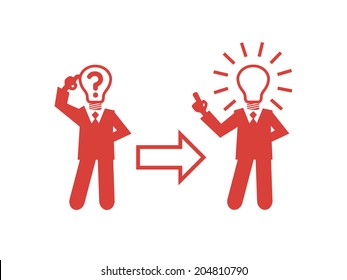 vector illustration of a light bulb character inspired by an idea