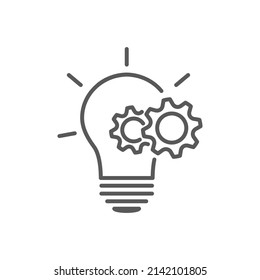 ilustración vectorial de la bombilla y el icono de engranaje, perfecto para símbolos creativos e ideas.