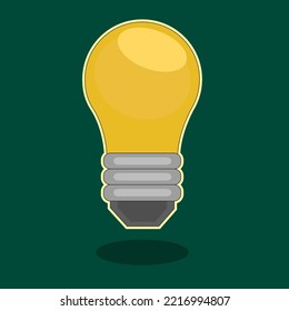 ilustración vectorial de la bombilla con fondo verde