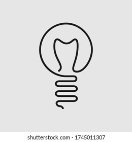 
vector illustration. light bulb vector icon. The light bulb is made in the style of one line. White background. flat design. eps10