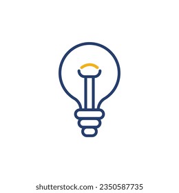 Vector illustration of light bulb icon.