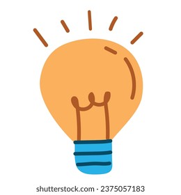 Ilustración vectorial del icono de la bombilla en blanco.