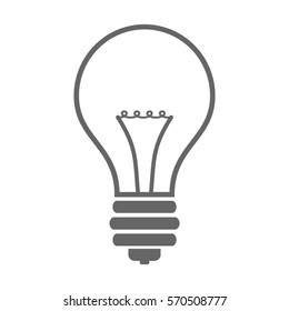 Vector Illustration of Light Bulb Icon in Grey
