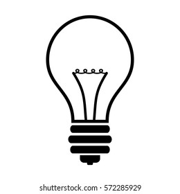 Vector Illustration of Light Bulb Icon in Black
