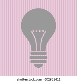 Vector illustration of Light bulb icon Grey Color
