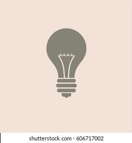 Vector Illustration of Light bulb icon in grey color
